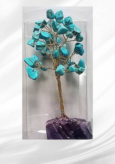 Turquoise Howlite Crystal Gem Tree 15cms
